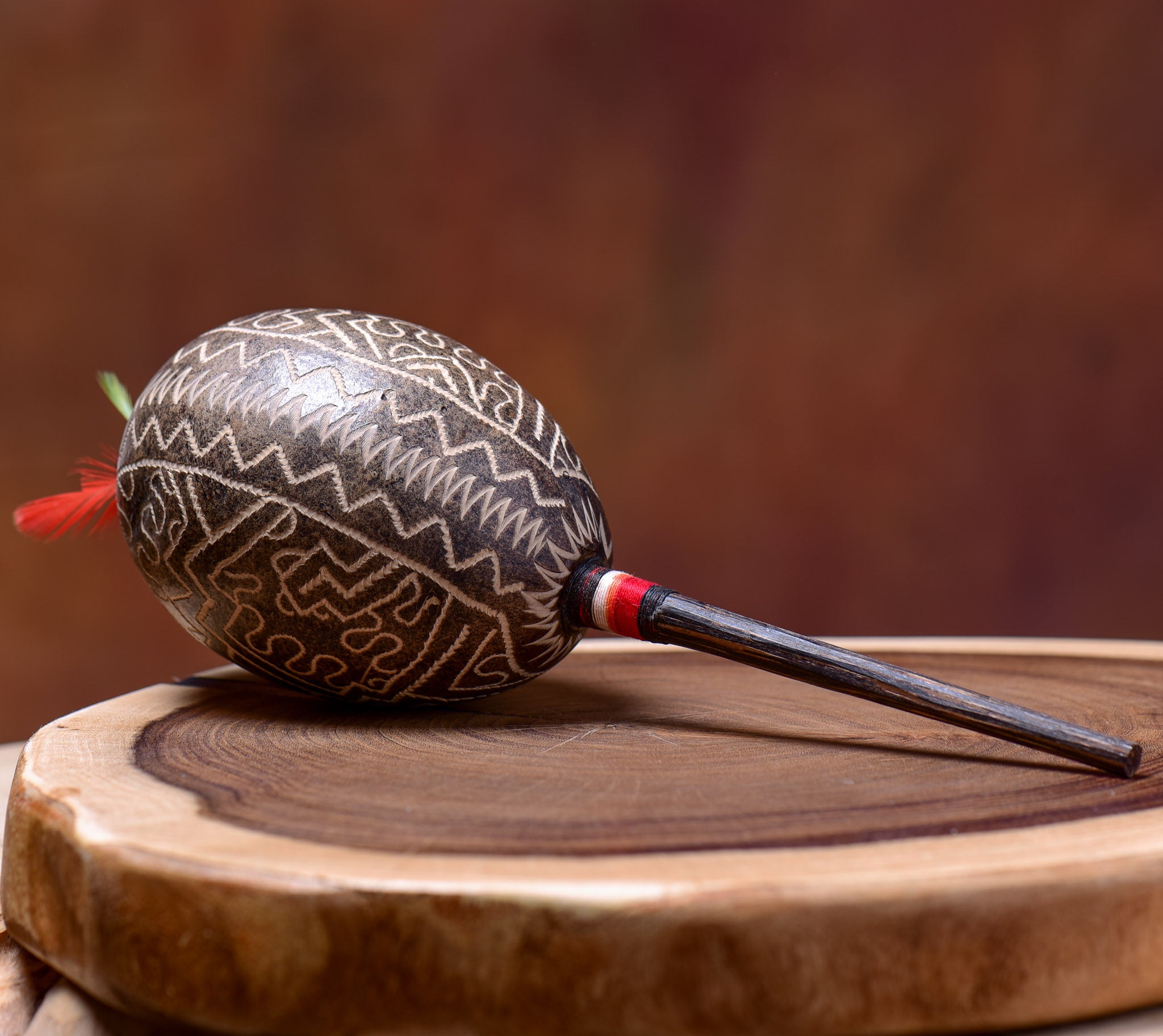Large Shipibo Maraca Icaro Design