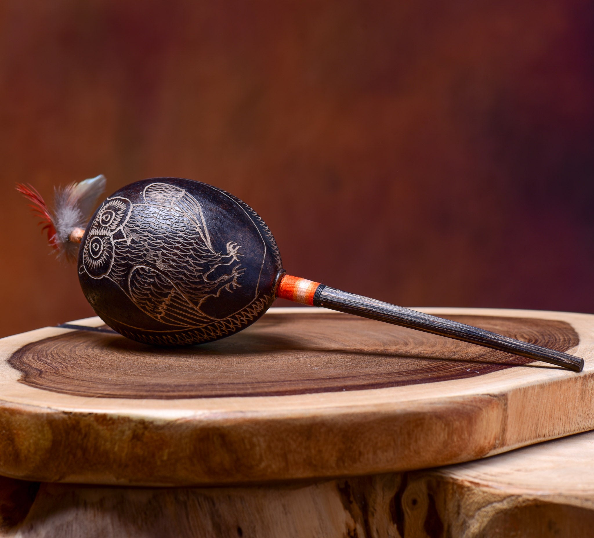 Large Shipibo Maraca The Owl