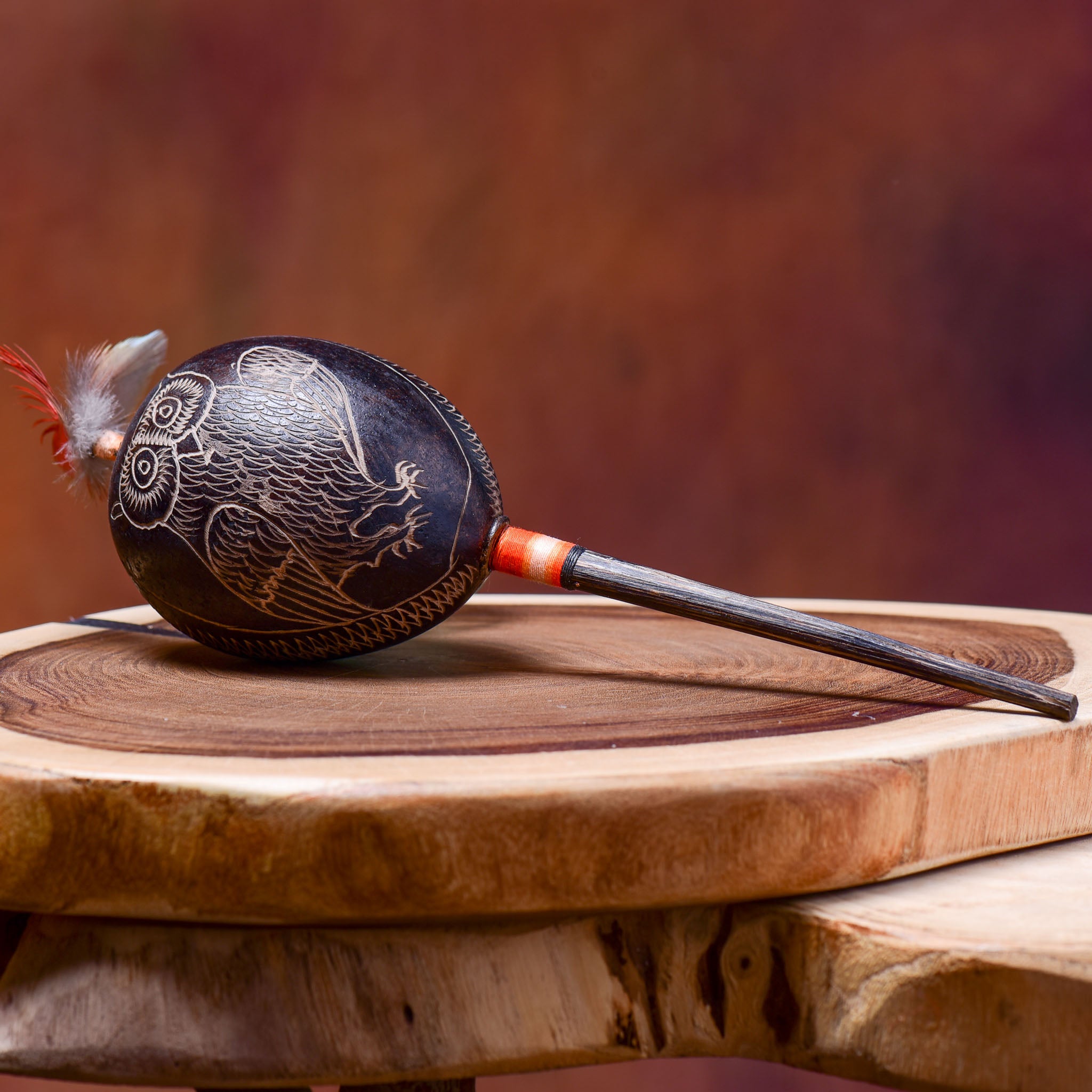 Large Shipibo Maraca The Owl