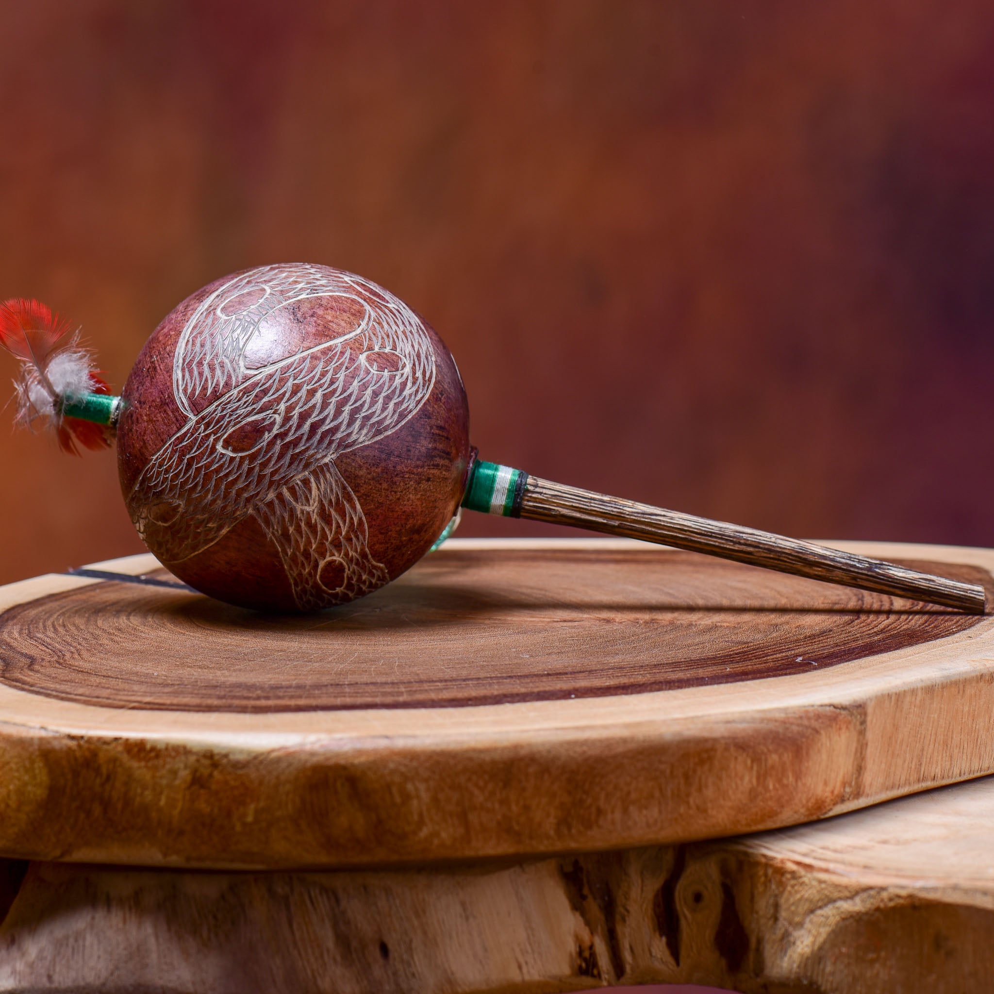 Large Shipibo Maraca Spiral Snake