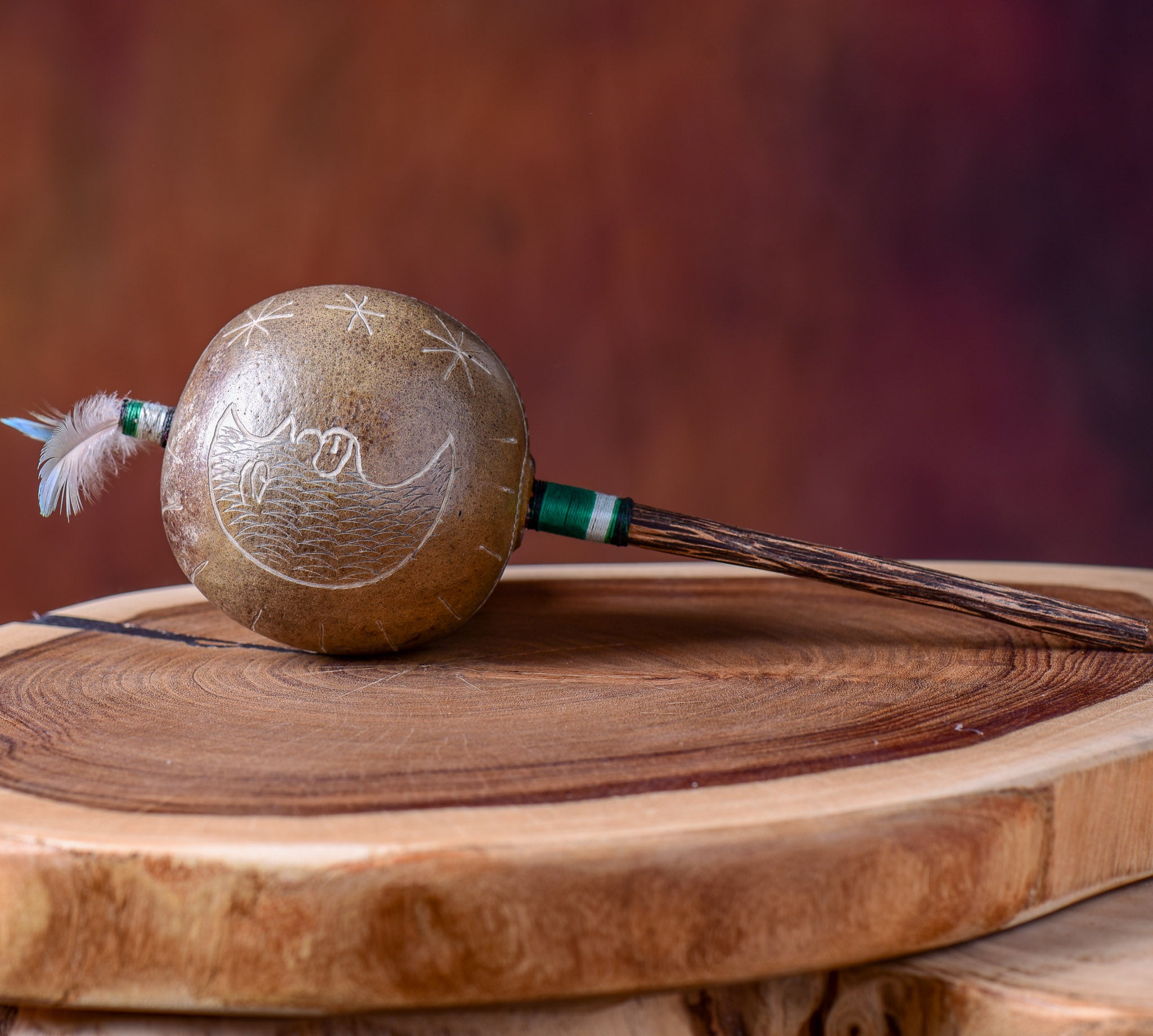 Large Shipibo Maracas The Moon