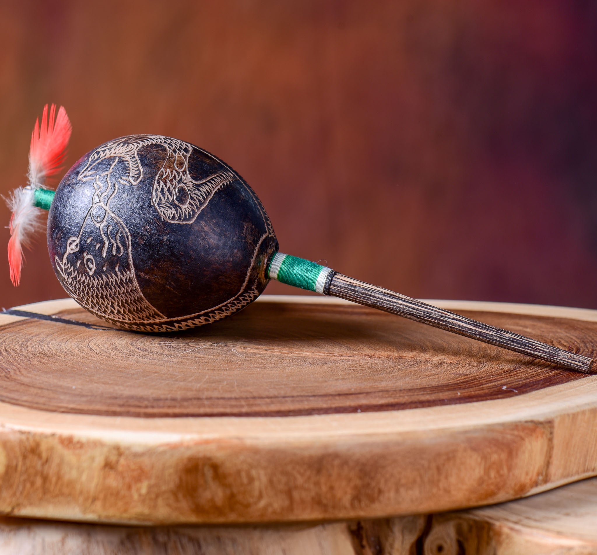 Large Shipibo Maracas The Snake & The Jaguar