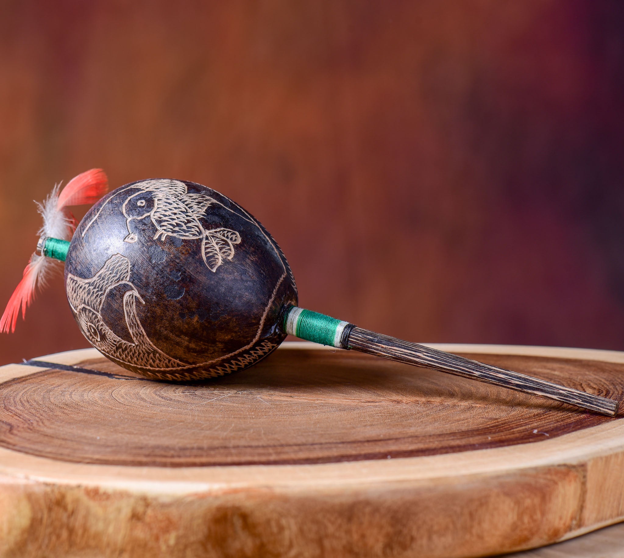 Large Shipibo Maracas The Snake & The Jaguar