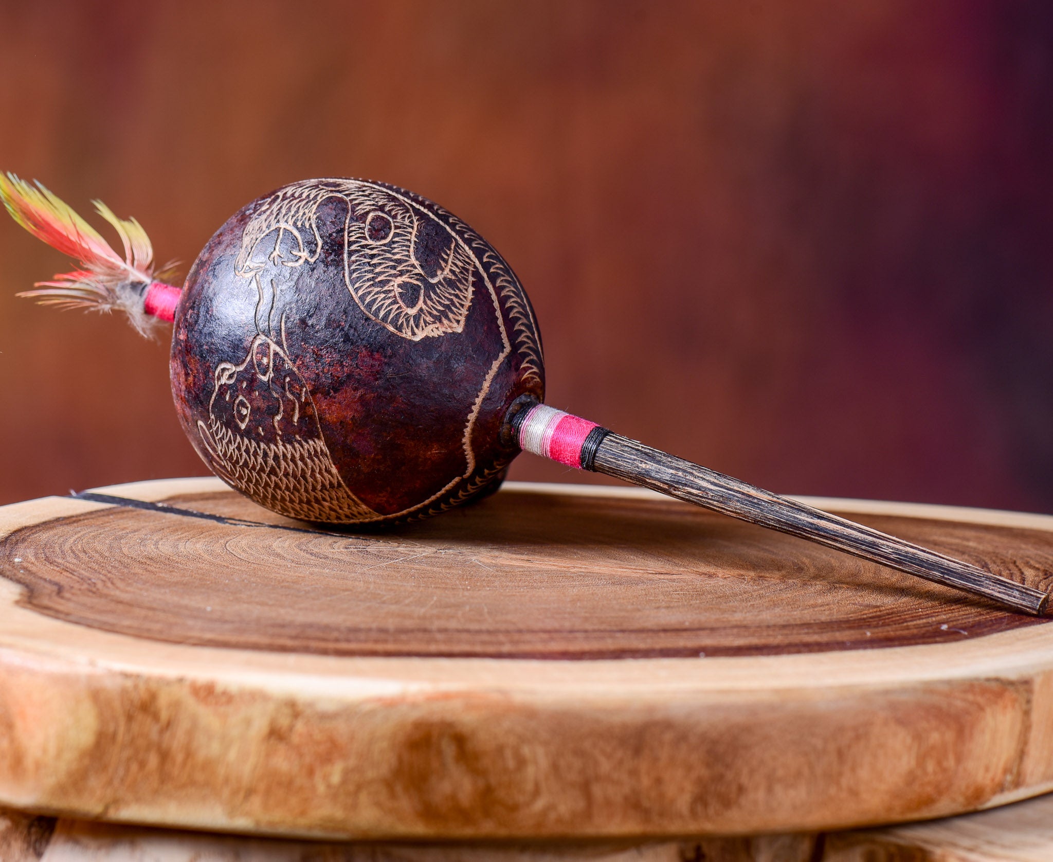 Large Shipibo Maracas The Snake & The Wolf