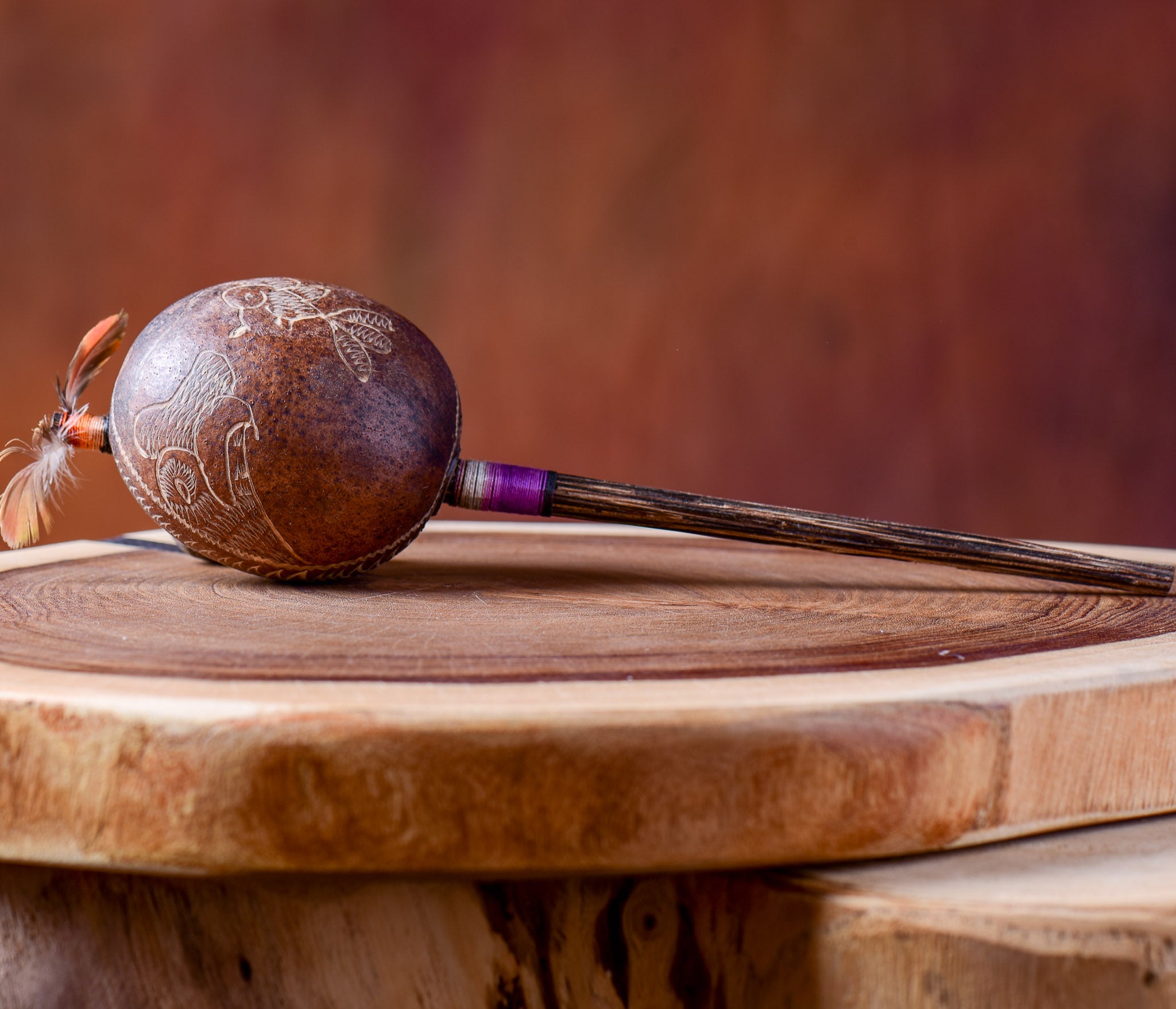 Medium Shipibo Maracas The Snake & The Bird