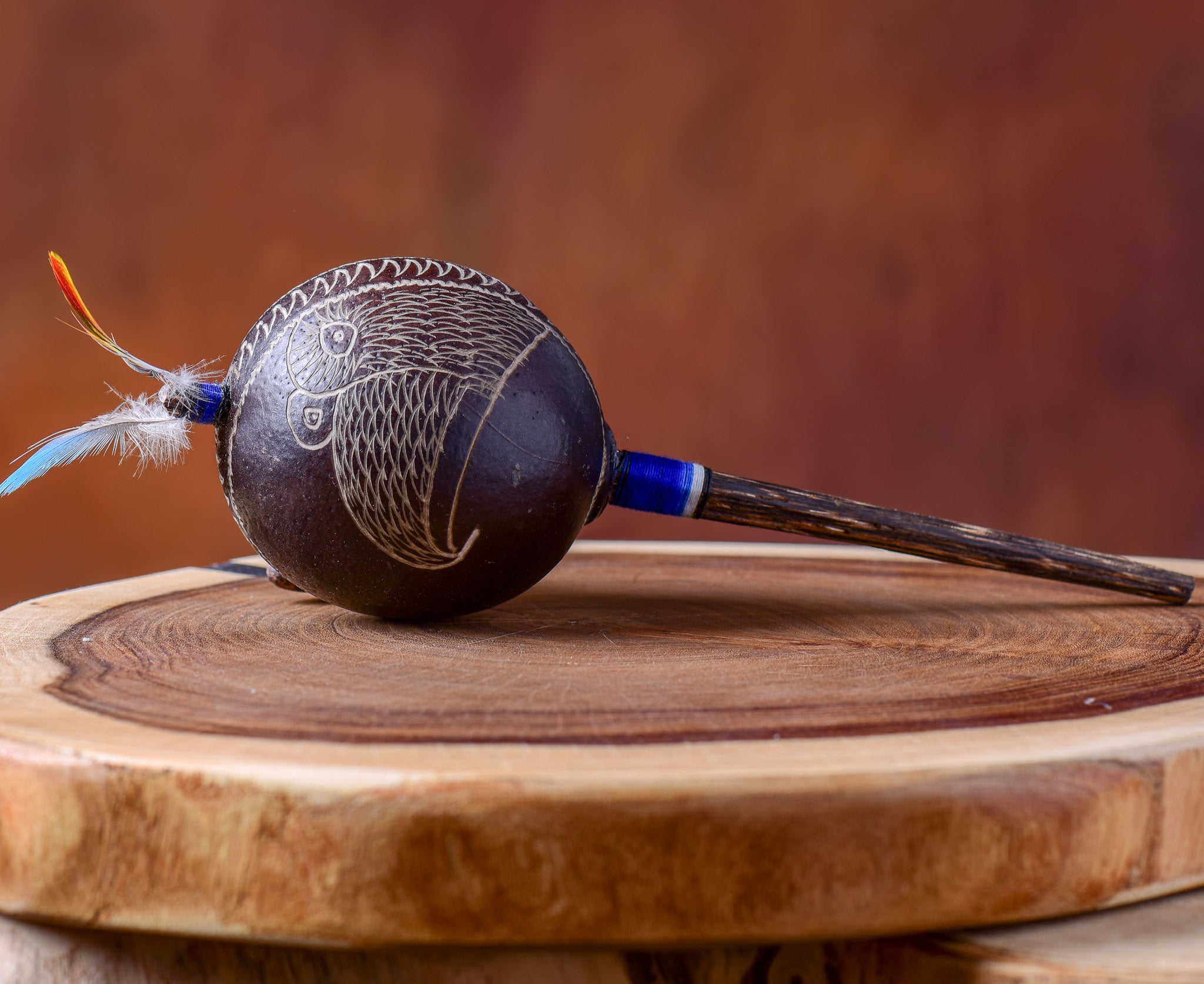 Medium Shipibo Maracas The Snake & The Parrot