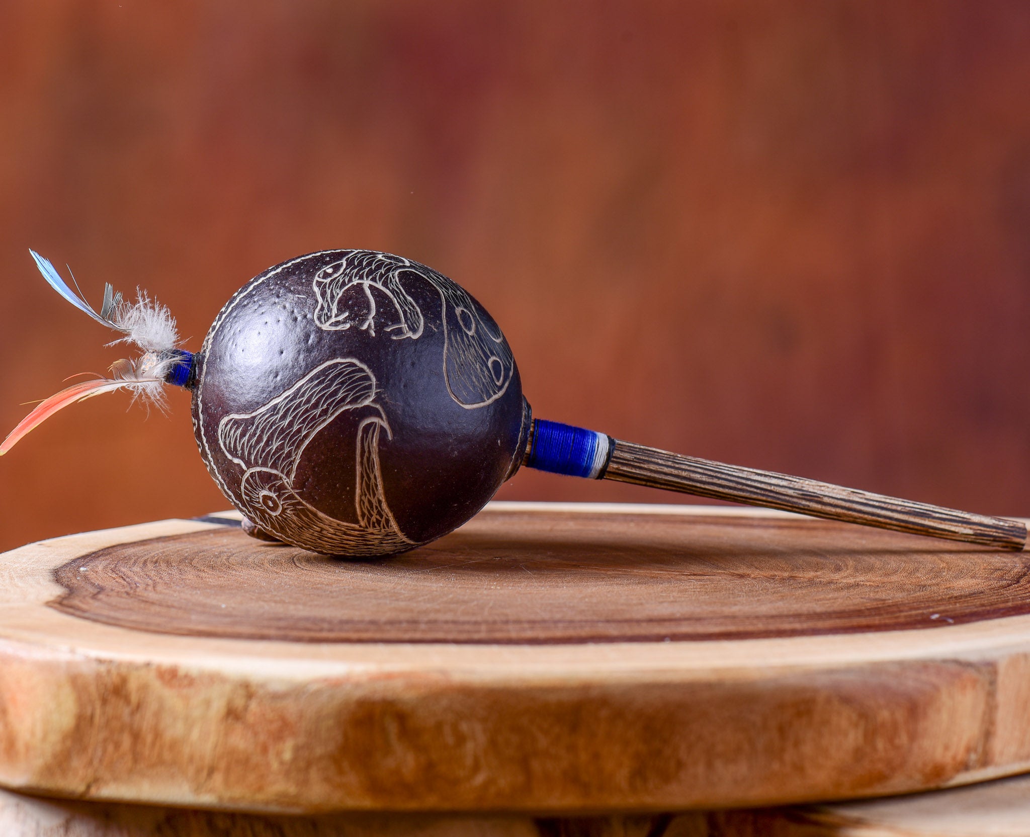 Medium Shipibo Maracas The Snake & The Parrot