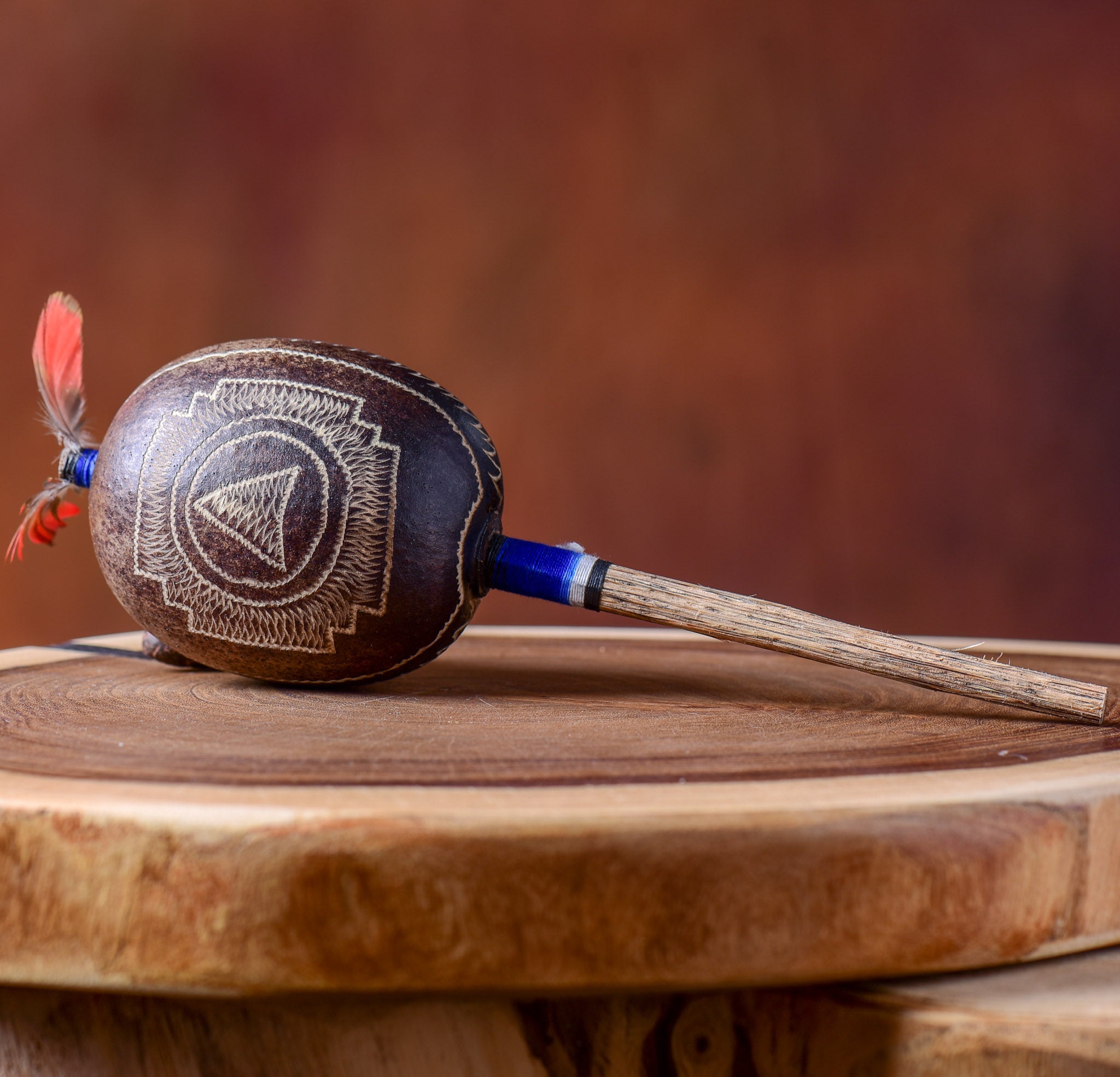 Medium Shipibo Maracas The Pyramid & The Hummingbird
