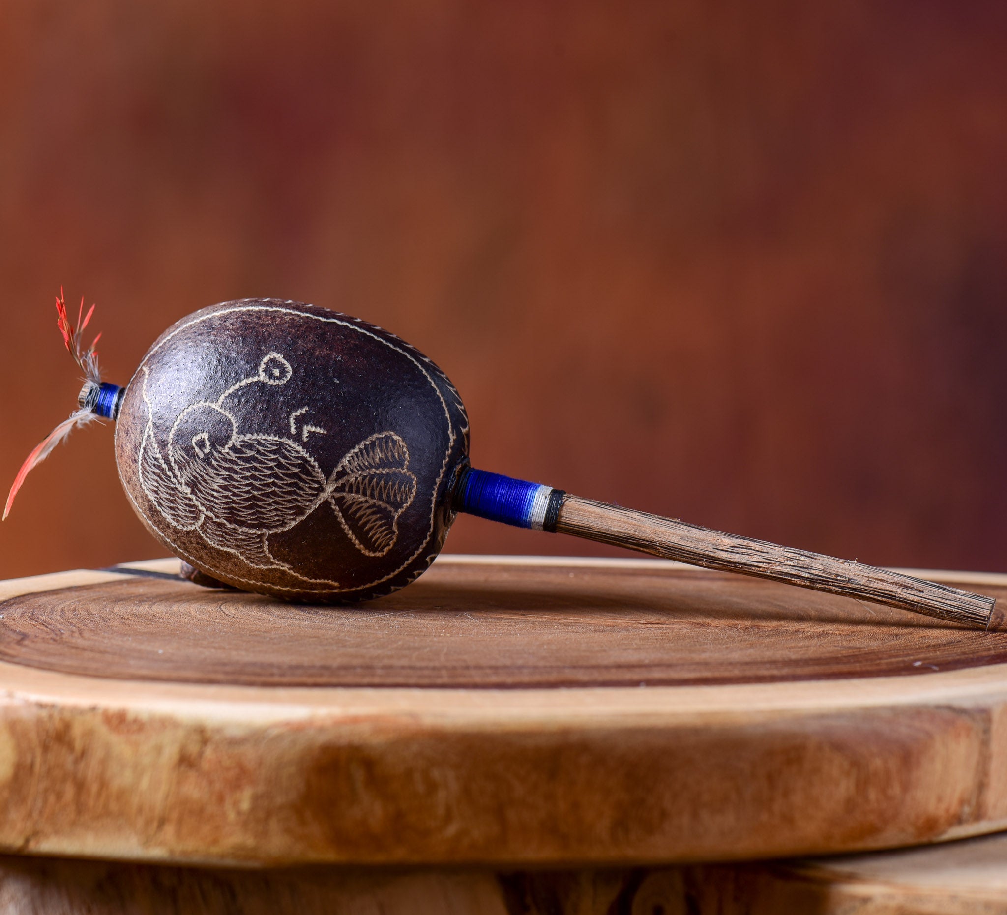 Medium Shipibo Maracas The Pyramid & The Hummingbird