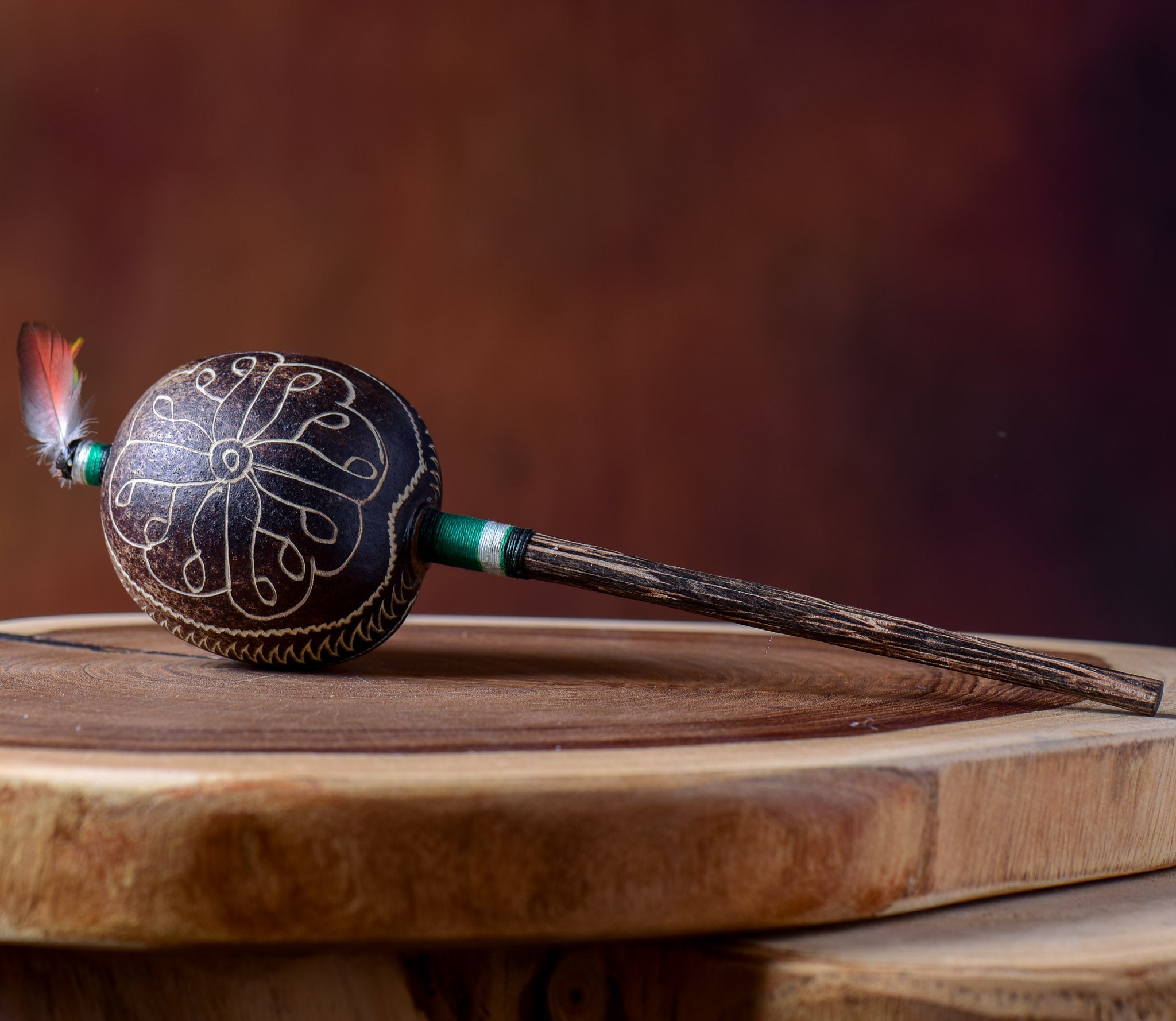 Small Shipibo Maraca The Flower & The Bird