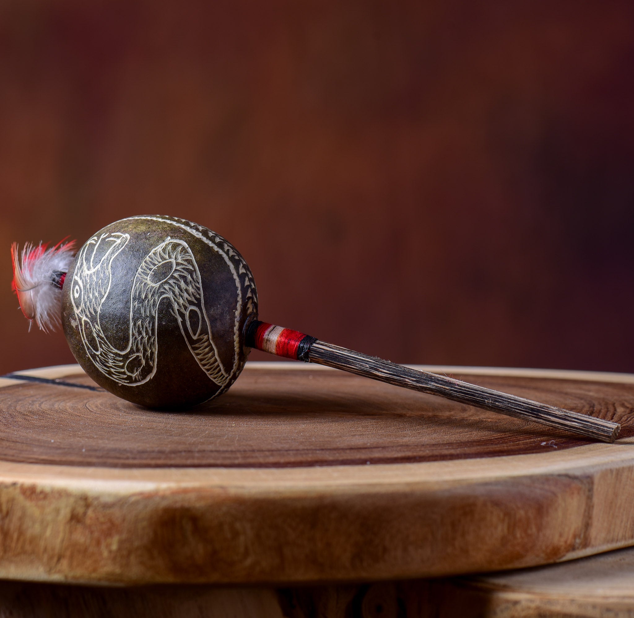 Medium Shipibo Maracas The Snake & The Owl