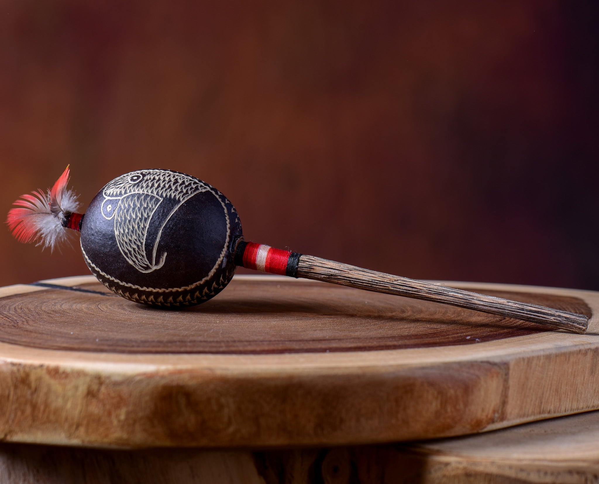 Small Shipibo Maraca The Black Parrot