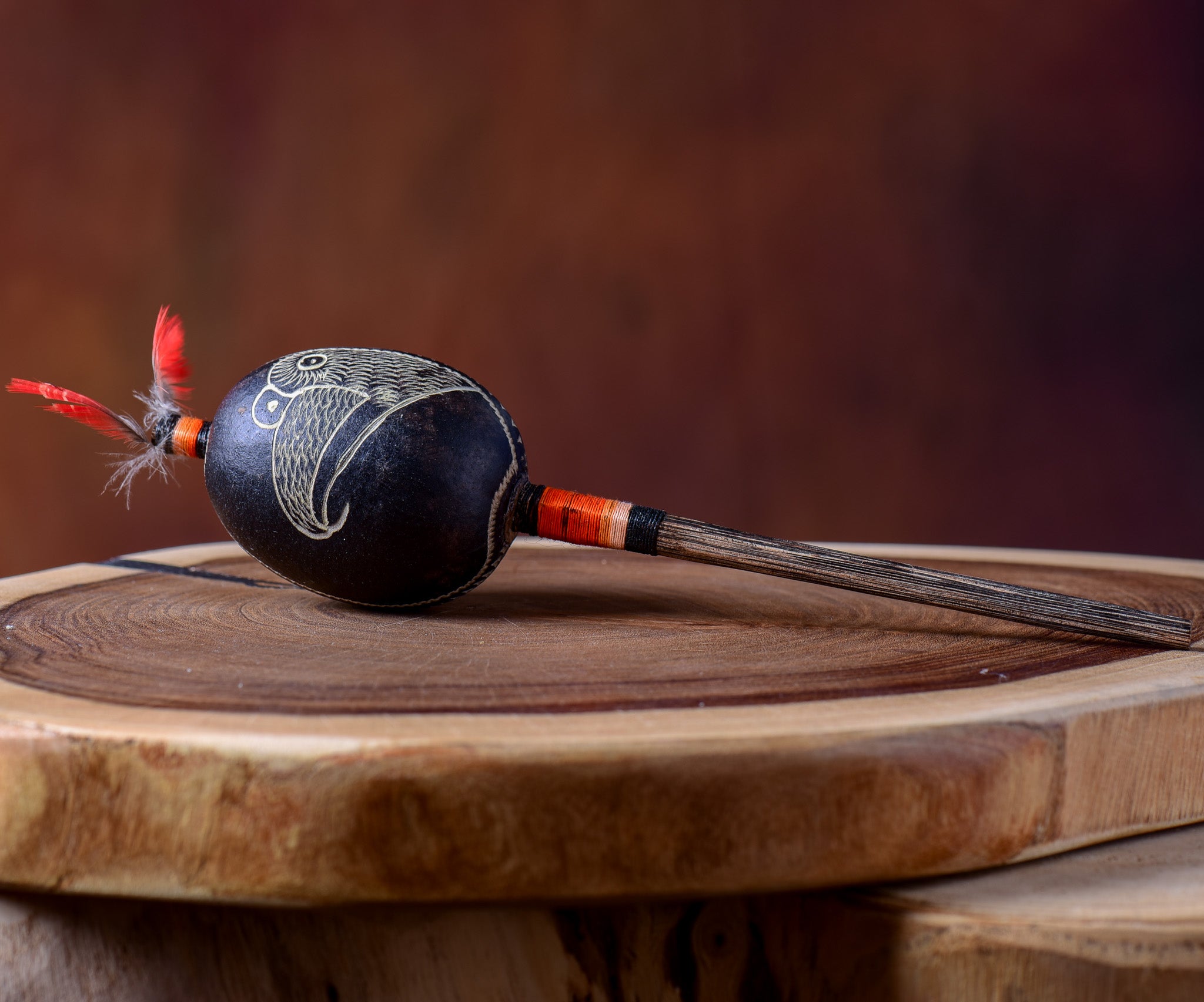 Small Shipibo Maraca The Black Parrot