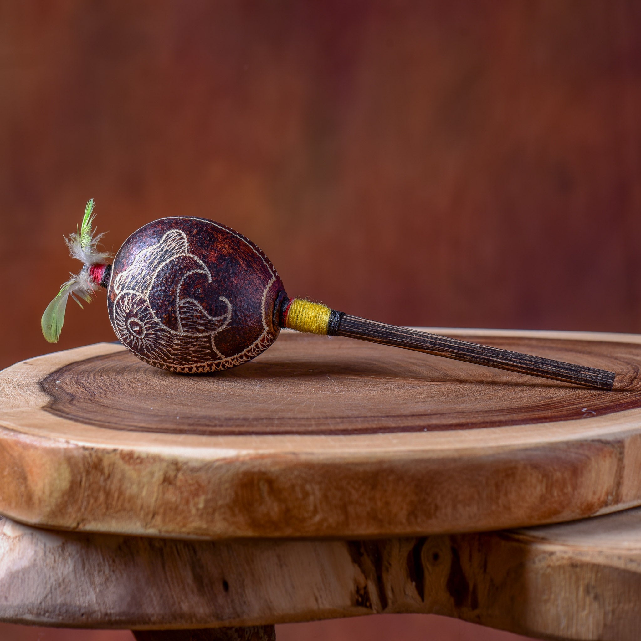 Small Shipibo Maraca Crazy Parrot