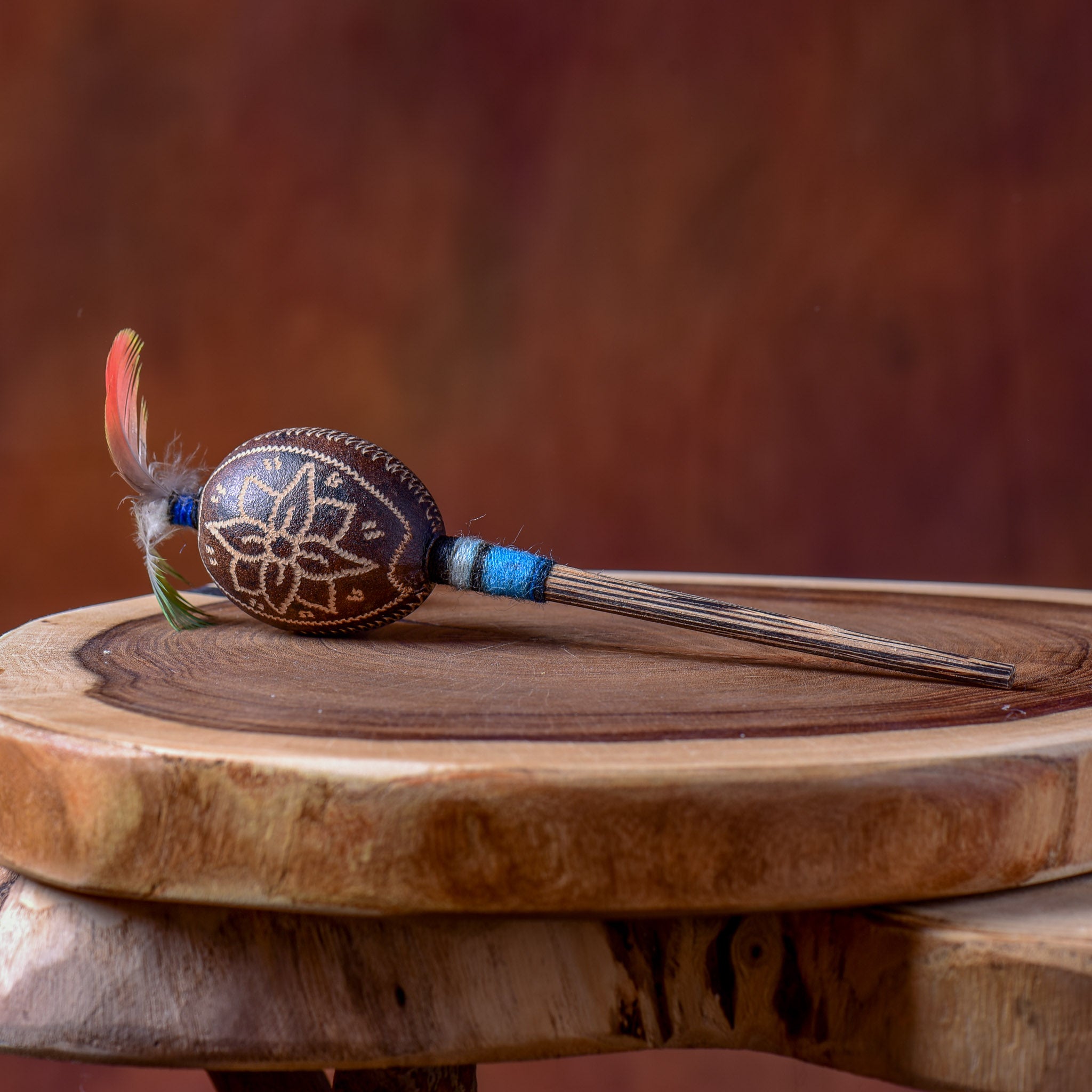 Small Shipibo Maraca Flower Of Life