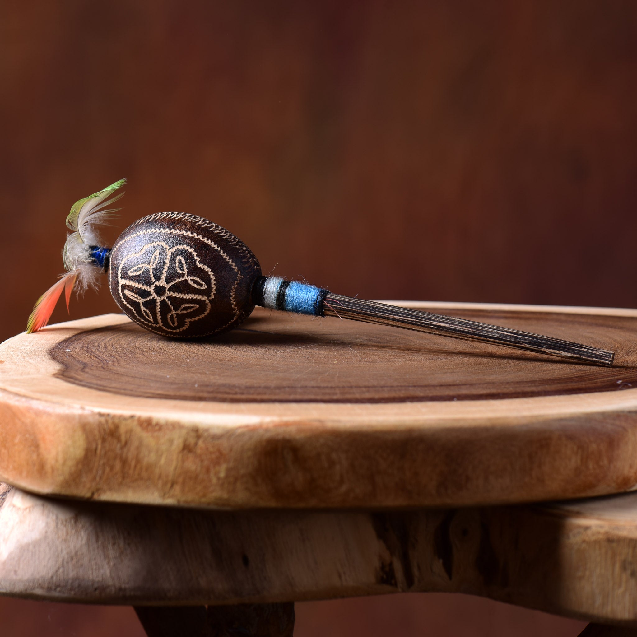 Small Shipibo Maraca Flower Of Life