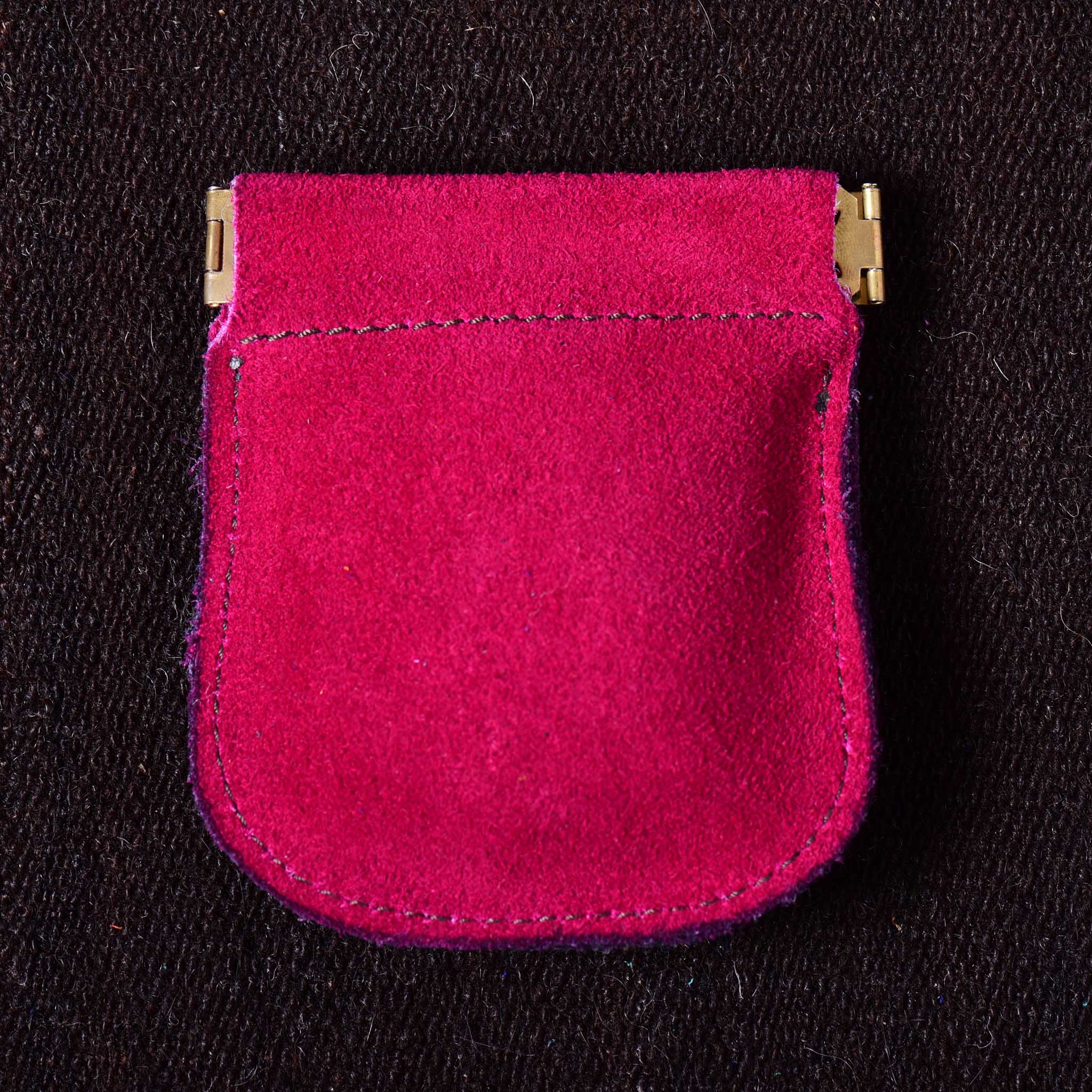 Andino Push - Otavalo Leather Beads Embroidery Purse Red