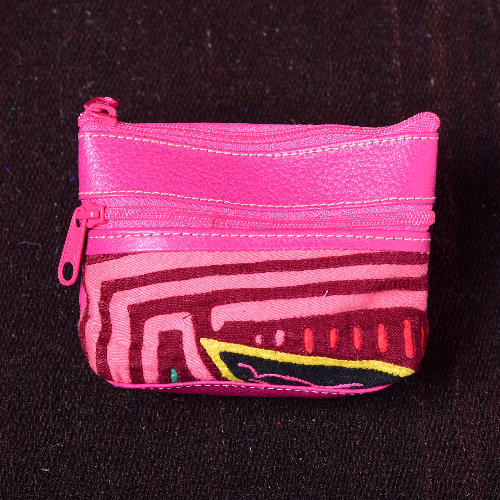 Monedero - Kuna Mola & Leather Purse