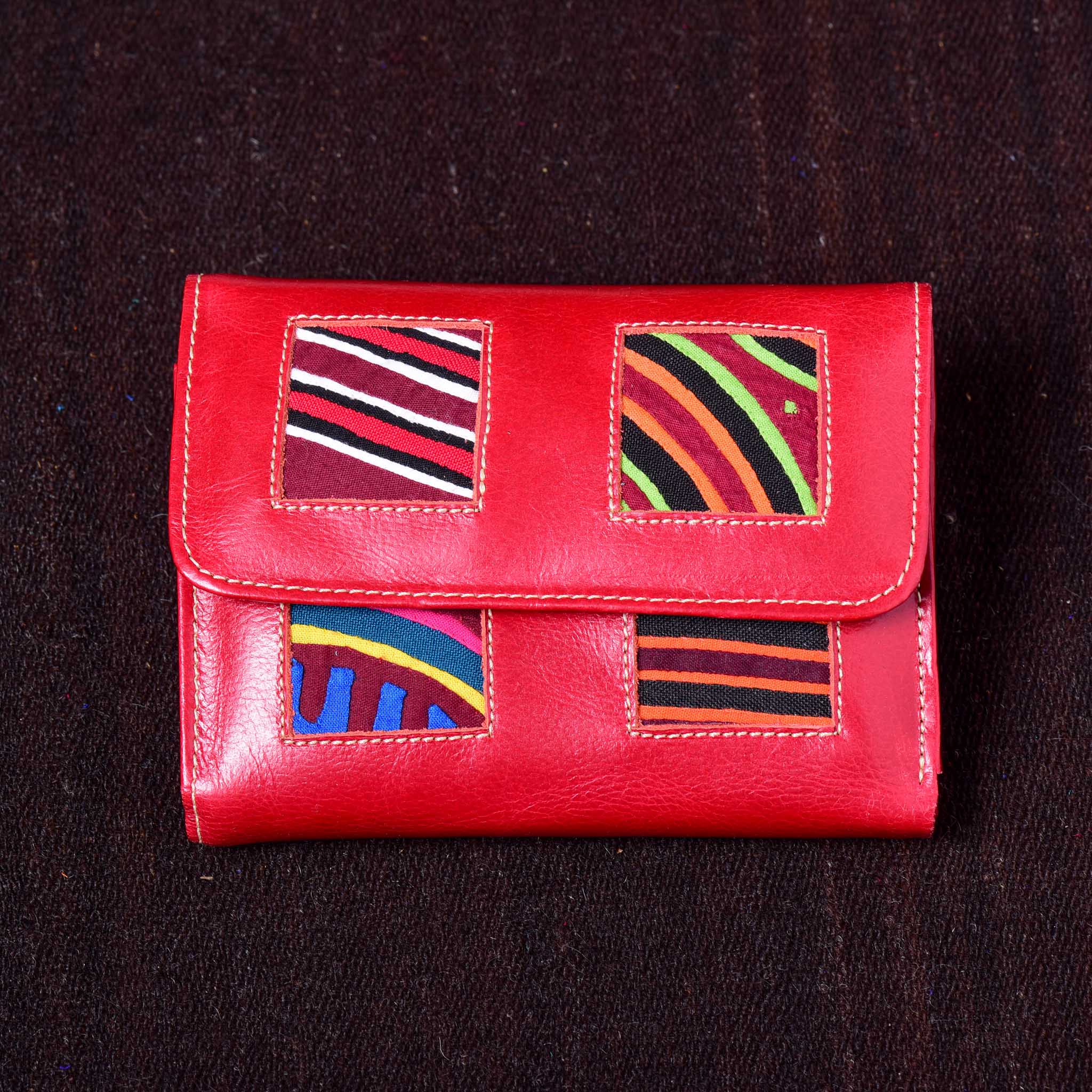 Billetera - Kuna Mola & Leather Purse