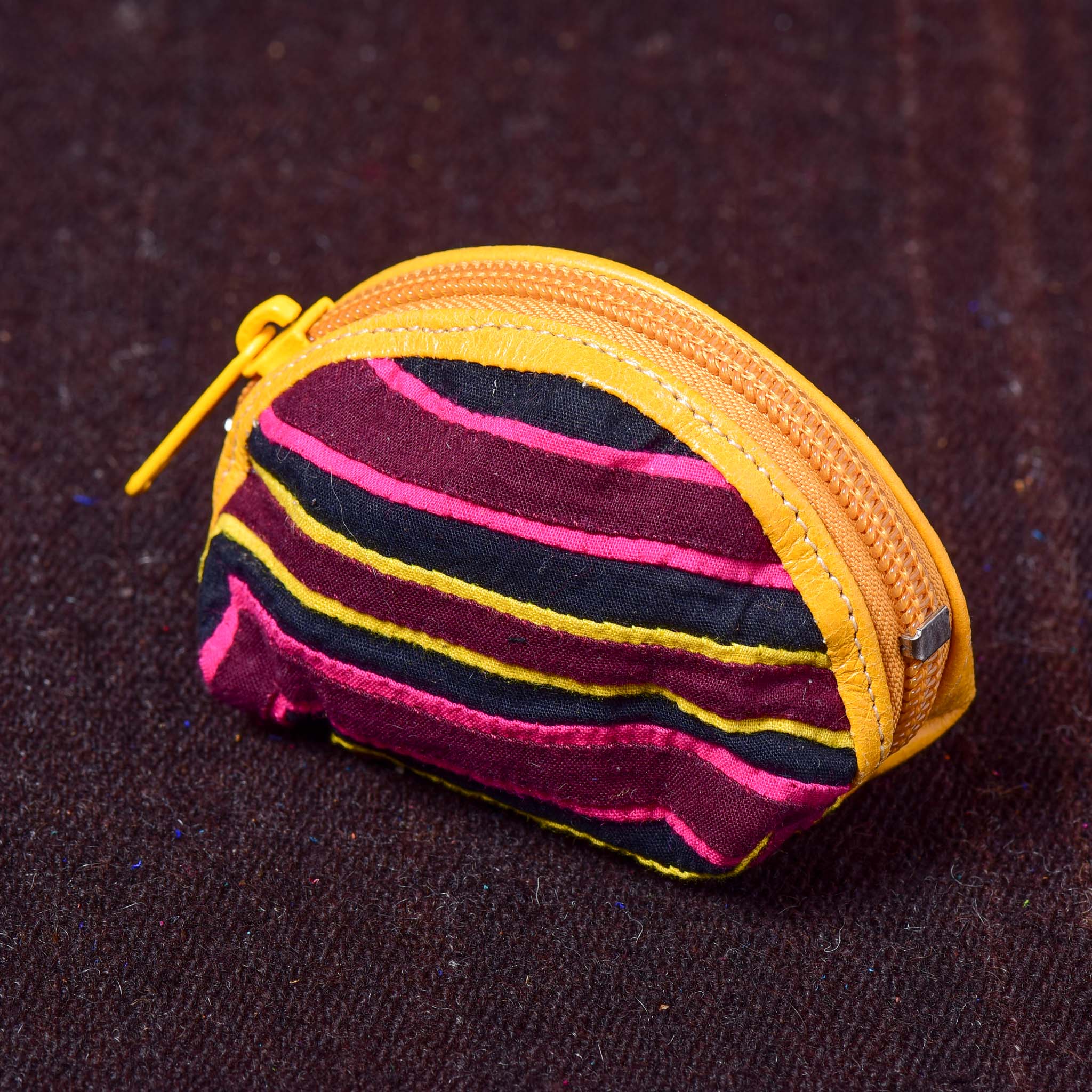 Redondo - Kuna Mola & Leather Purse yellow