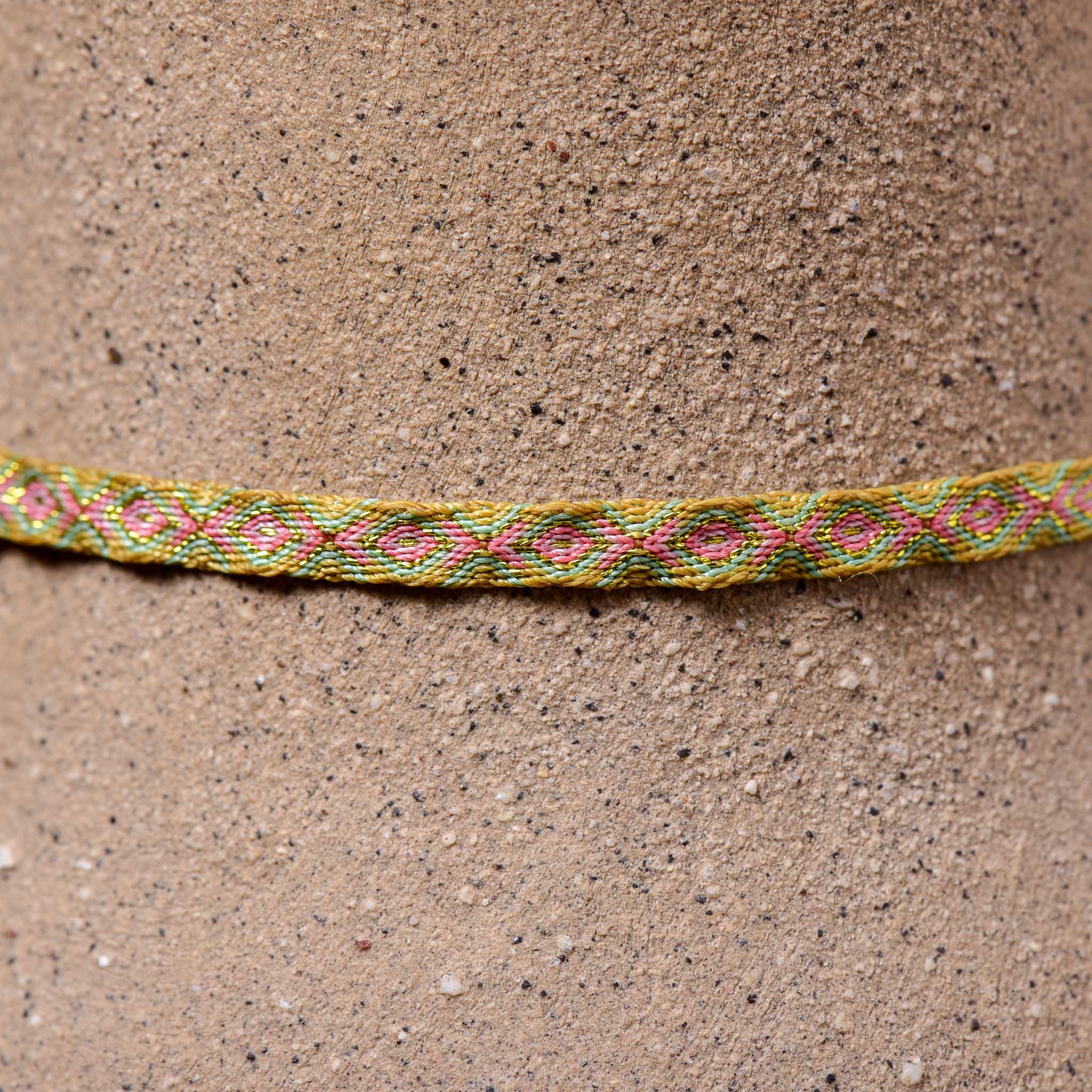 Mhuysca Macrame Thin Bracelet Chalky Green
