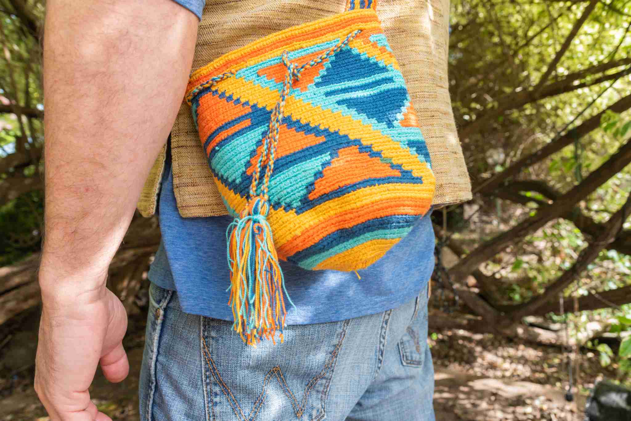 Wayuu Small Knitted Mochila Bag Orange