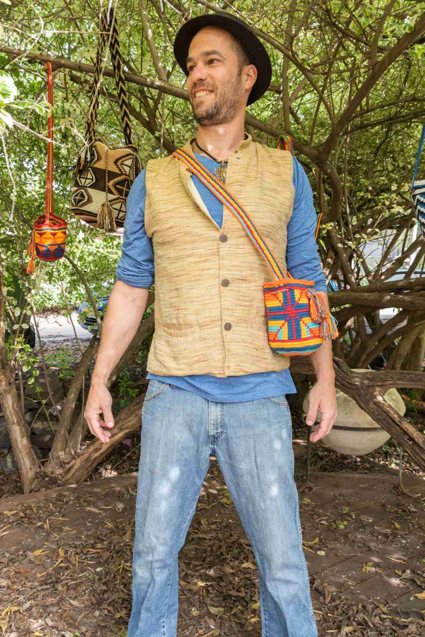 Wayuu Small Knitted Mochila Bag Orange Squeakers