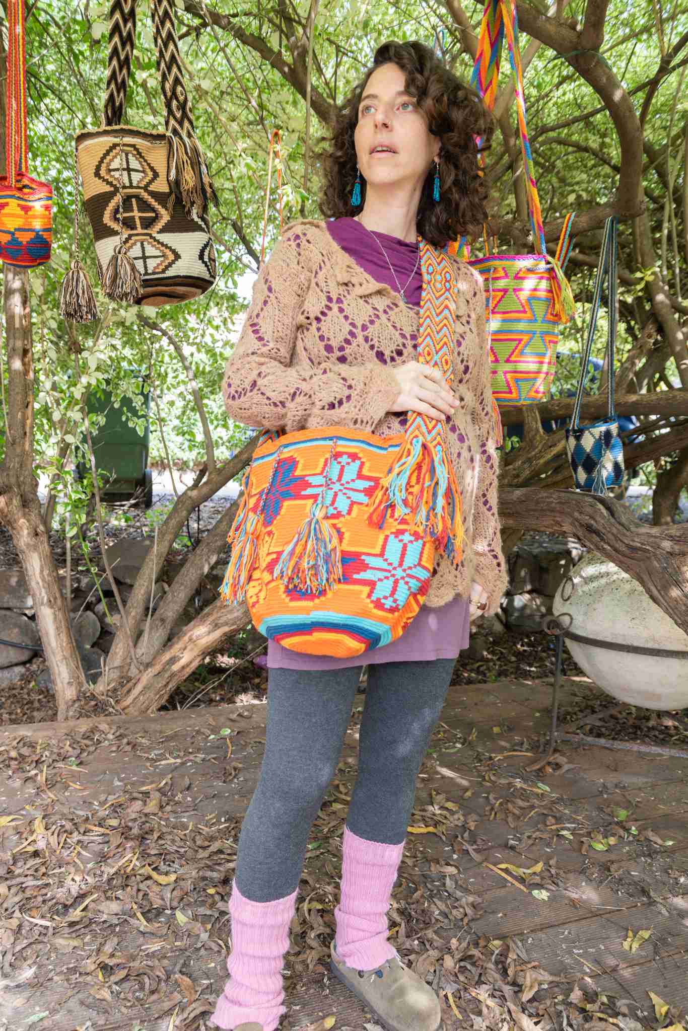 Wayuu Large Knitted Mochila Orange Tribe