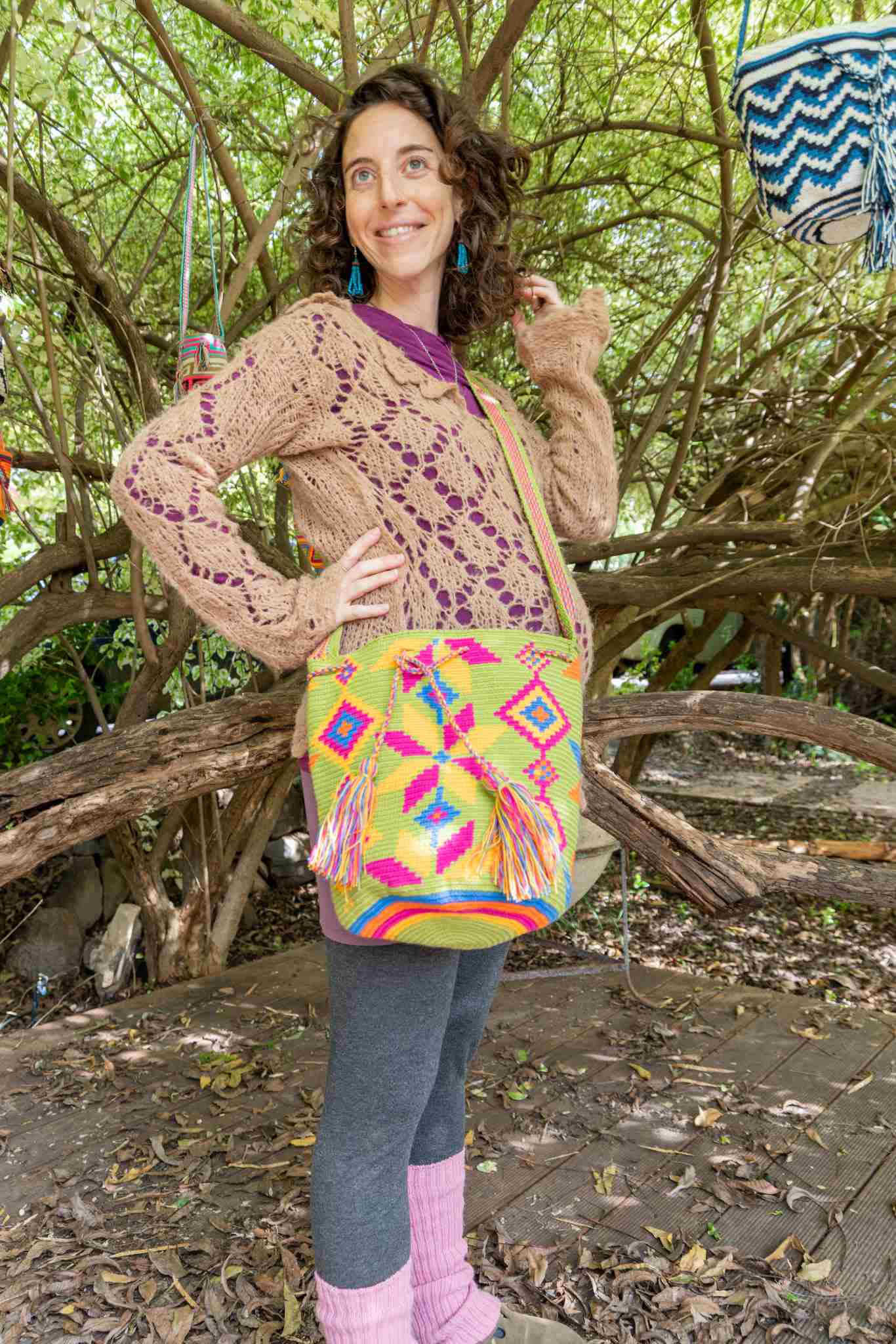 Wayuu Large Knitted Mochila Green Squeezers