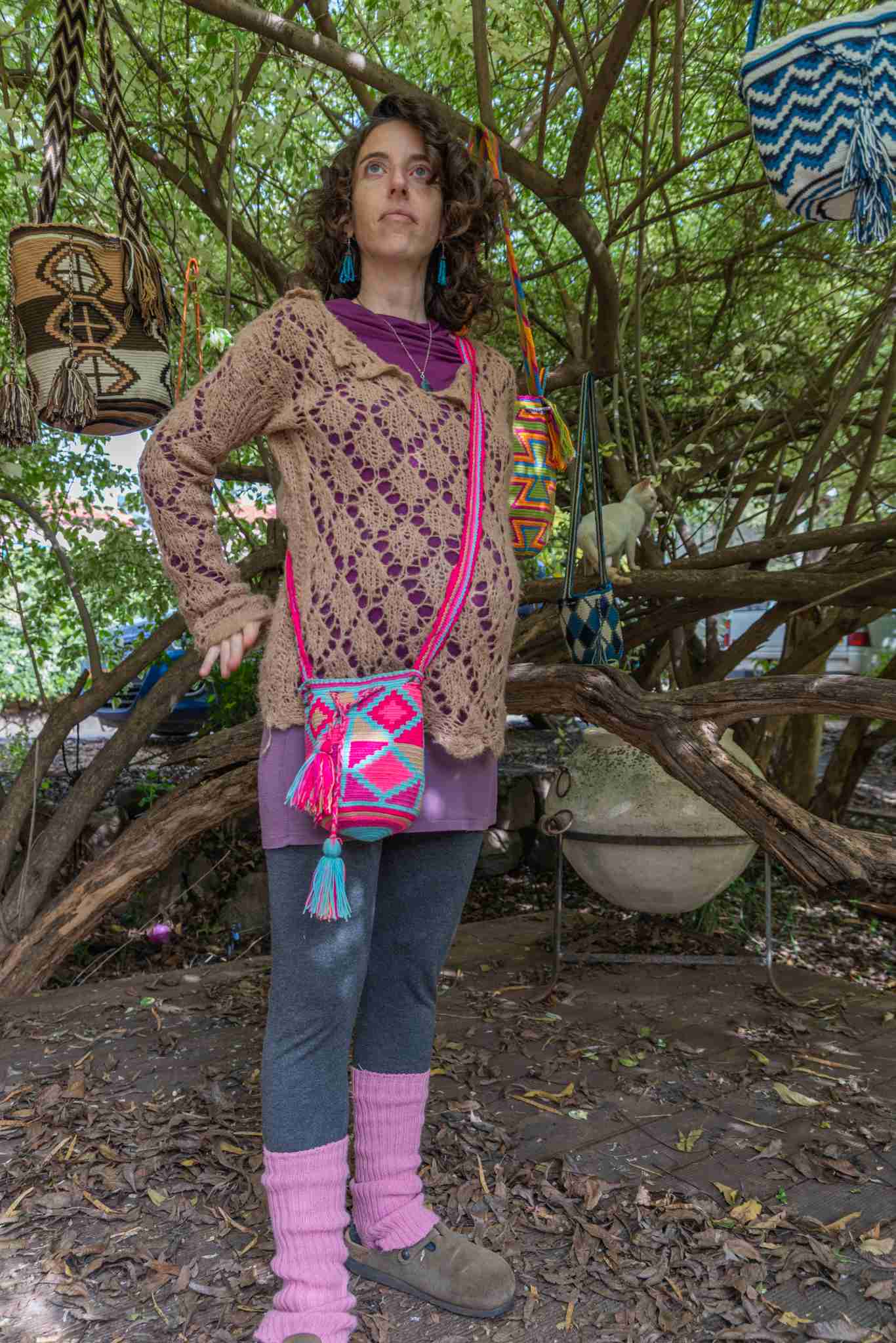 Wayuu Small Knitted Mochila Bag Pinkish