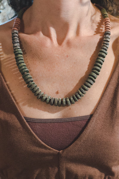 Green Clay Beads Necklace - Wild Matter Arts