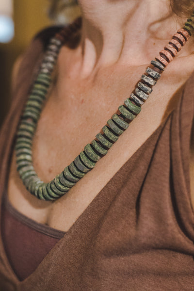 Green Clay Beads Necklace - Wild Matter Arts