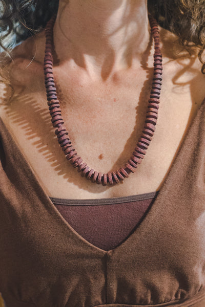 Earth Brown Clay Beads Necklace - Wild Matter Arts