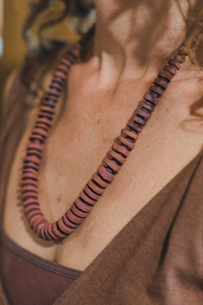 Earth Brown Clay Beads Necklace - Wild Matter Arts
