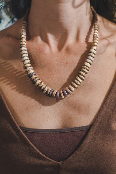 Brown Clay Beads Necklace - Wild Matter Arts