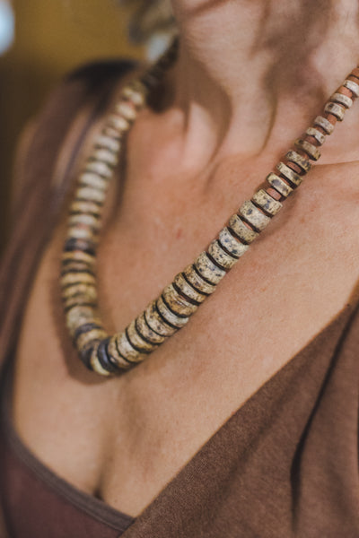 Brown Clay Beads Necklace - Wild Matter Arts