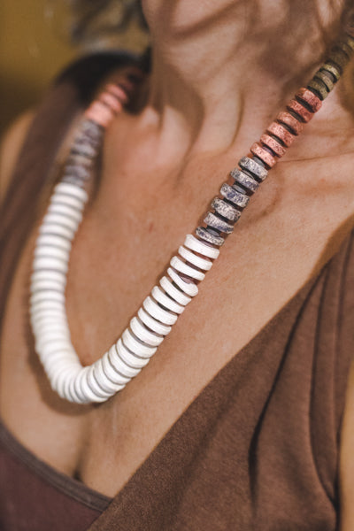 1 wide strip - Clay Beads Necklace - Wild Matter Arts