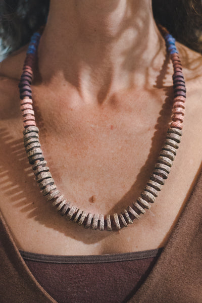 1 wide strip - Clay Beads Necklace - Wild Matter Arts