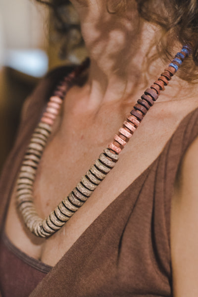 1 wide strip - Clay Beads Necklace - Wild Matter Arts