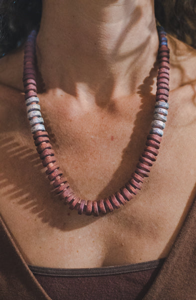 Blue Clay Beads Necklace - Wild Matter Arts