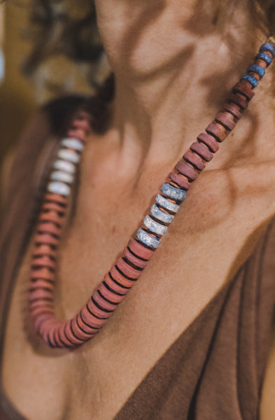1 wide strip - Clay Beads Necklace - Wild Matter Arts