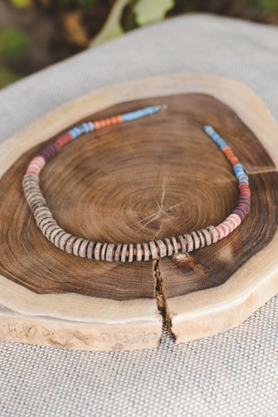 1 wide strip - Clay Beads Necklace - Wild Matter Arts