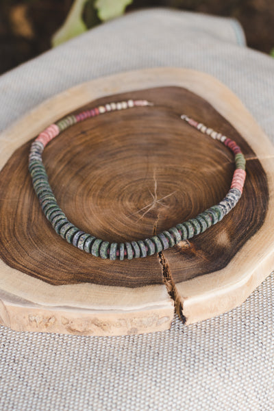 Green Clay Beads Necklace - Wild Matter Arts