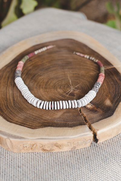 1 wide strip - Clay Beads Necklace - Wild Matter Arts
