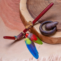 Palo Sangre Feathered Tepi - Rapé Applicator