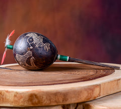 Large Shipibo Maracas The Condor/Humming bird
