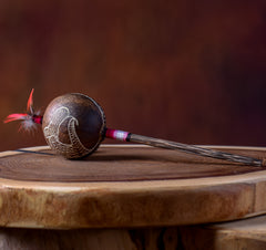 Small Shipibo Maraca The Owl & The Parrot