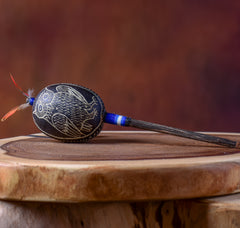 Small Shipibo Maraca The Hummingbird & The Owl