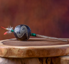 Small Shipibo Maraca The Owl & The Snake