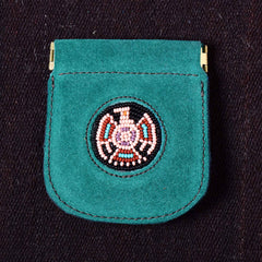 Andino Push - Otavalo Leather Beads Embroidery Purse Eagle